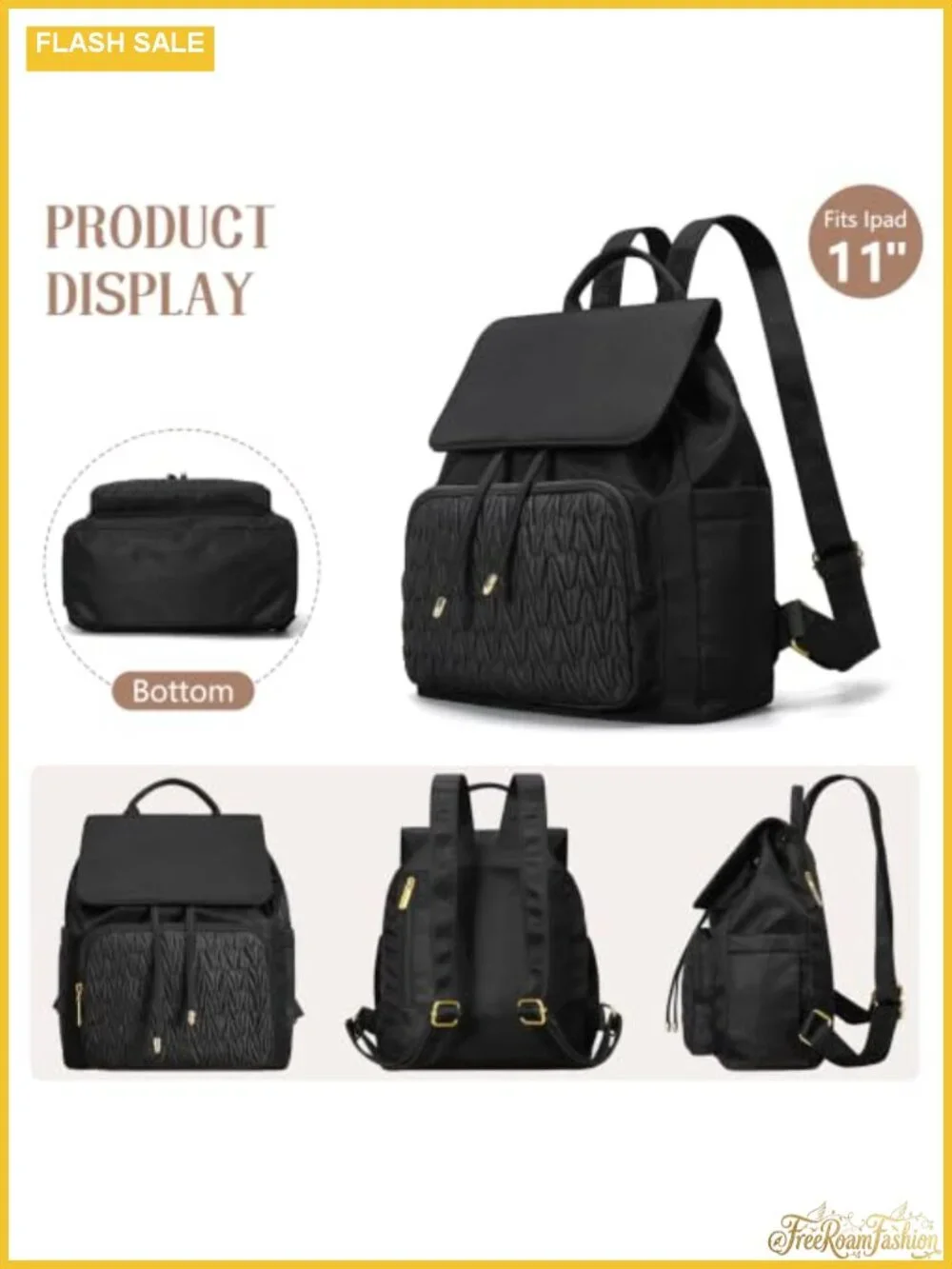 Mini Backpack Purse Women Quilted Waterproof Polyester Anti-theft Travel Daypack